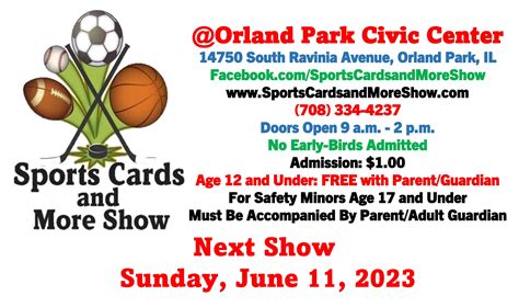 Sports Cards and Memorabilia Show - Sunday, June 11, 2023 - Orland Park ...