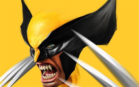 Wallpaper : illustration, anime, Wolverine, yellow, cartoon, superhero, comics, computer ...