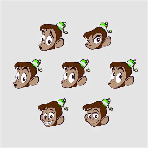 Cartoon Monkey in Different Positive Emotions — Stock Vector © totallyjamie #71584619