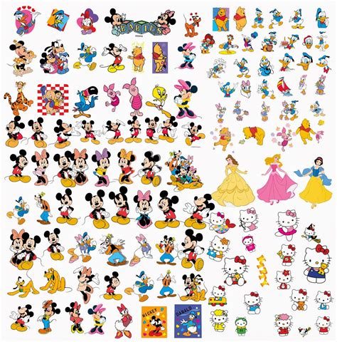 Collection of cute disney cartoon characters in vector format. Set includes cartoons like Donald ...