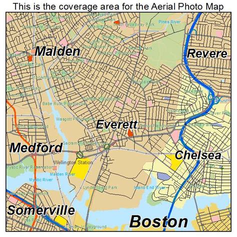 Aerial Photography Map of Everett, MA Massachusetts