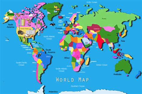 Political World Map World Map Continents Countries