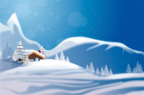 Free Vector | Realistic winter season background