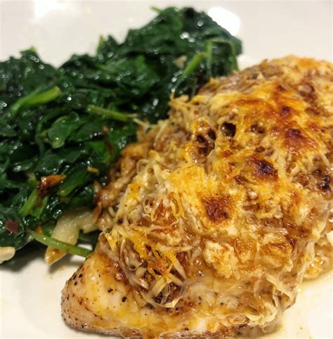 Spice-Rubbed Parmesan Chicken Breasts with Garlicky Sautéed Spinach ...