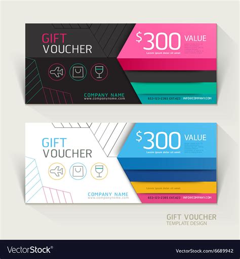 Gift voucher design template Royalty Free Vector Image