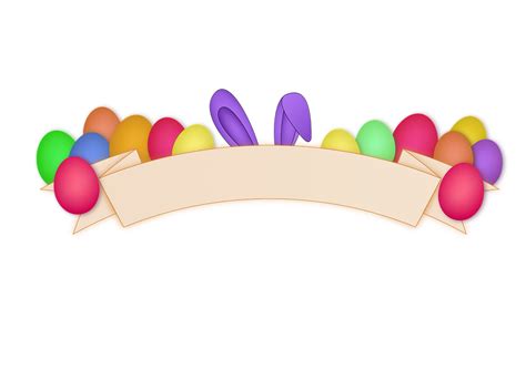 Easter Egg Banner Rabbit Png