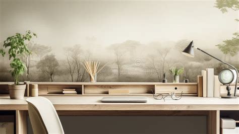 Office Desk Home Background Stock Illustration - Illustration of ...