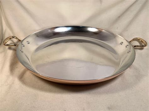 17.5 inch copper tin lined French Mauviel paella pan with lid - Rocky ...