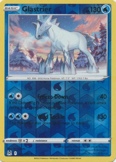 Glastrier [Reverse Holo] #51 Prices | Pokemon Lost Origin | Pokemon Cards