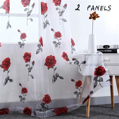 Best Red Flower Curtains For Living Room - Home Easy