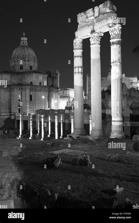 Roman Forum at night Stock Photo - Alamy