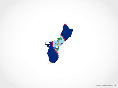 Printable Vector Map of Guam - Flag | Free Vector Maps