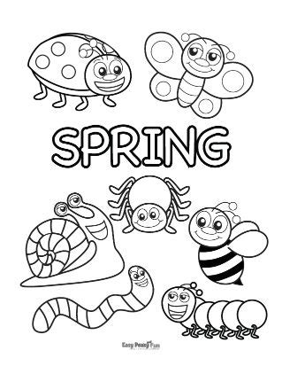 Spring Coloring Pages – 30 Printable Coloring Pages - Easy Peasy and Fun