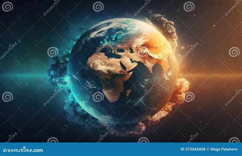 A Picture of the Earth in Space with Clouds and Stars Stock Illustration - Illustration of blue ...