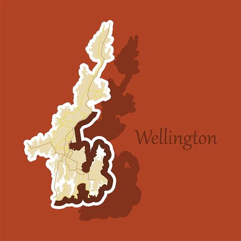 Detailed sticker map of wellington new zealand vector ai eps | UIDownload