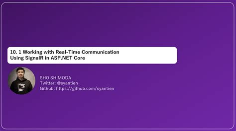 10. 1 Working with Real-Time Communication Using SignalR in ASP.NET Core | by Sho Shimoda | Medium