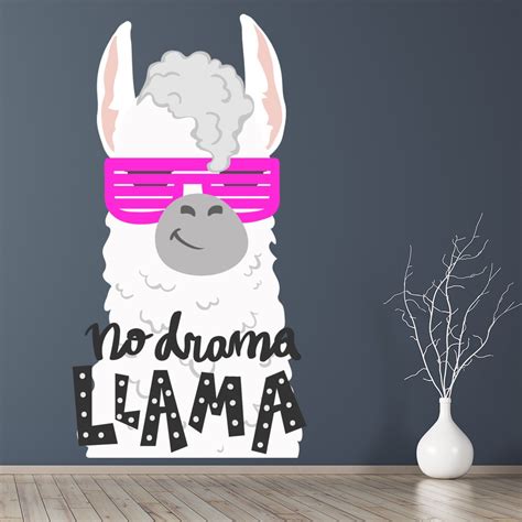 No Drama Llama Quote Wall Sticker