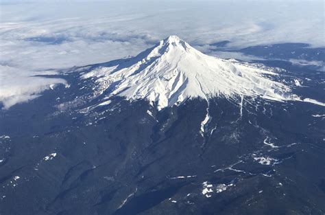 Mount Hood from a Bird’s Eye View. I don’t care how many times I fly over and see it, snow ...