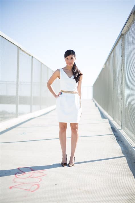 White Dress and Gold Accessories