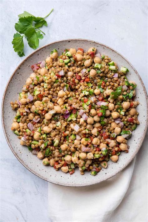 Lentil Salad with Chickpeas {Vegan Lunch} | FeelGoodFoodie