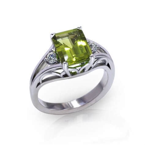 Emerald Cut Peridot Ring - Jewelry Designs