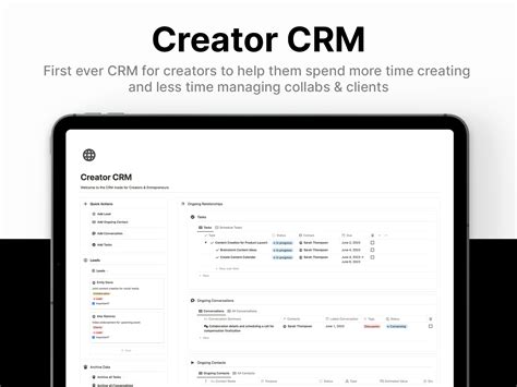 [Free Template] CRM for creators and entrepreneurs only - Atul's Notion