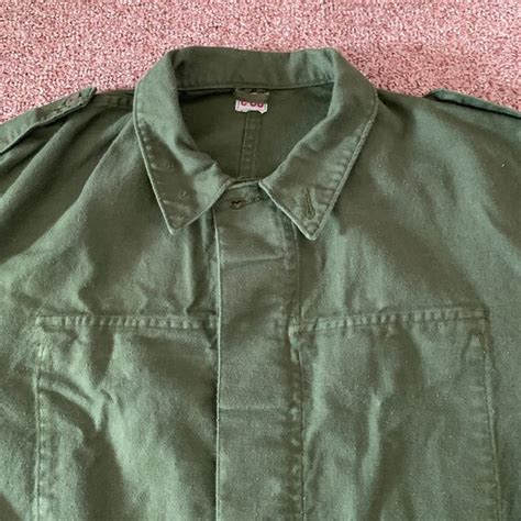 Swedish Army Vintage Chore Utility Jacket - Olive Gre… - Gem