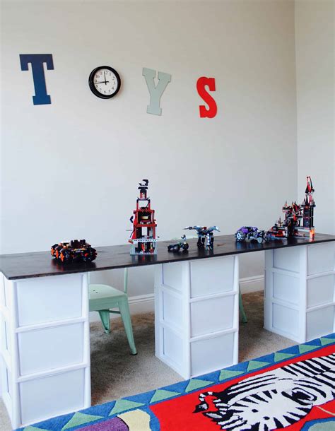 Simple lego storage idea with a diy lego table