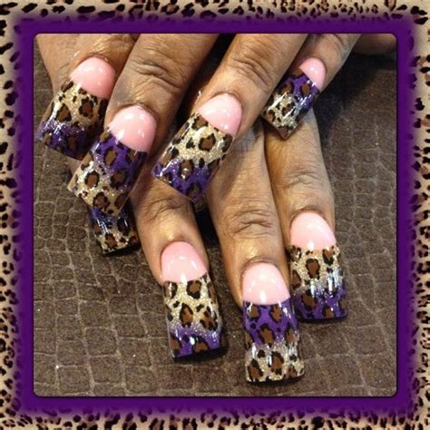 Purple and leopard - Nail Art Gallery | Winter nails acrylic, Crazy nail art, Animal print nails