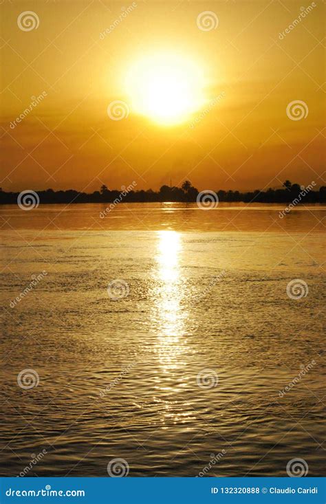 Sunset on the nile river stock photo. Image of egyptian - 132320888