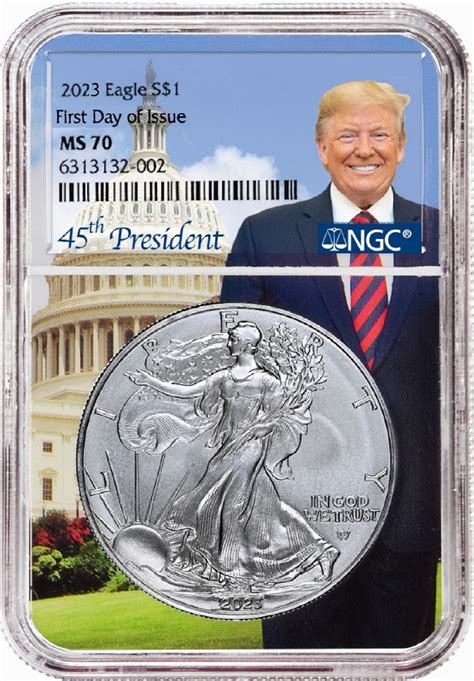 2023 1oz Silver American Eagle NGC MS70 - First Day Issue - Trump Core - 10 Pack w/Case