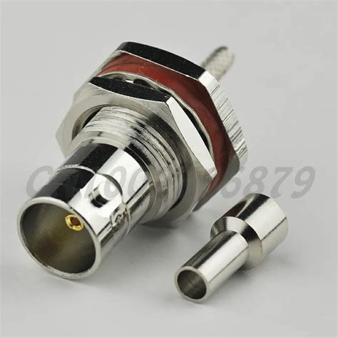 RF electrical connector 75 Ohm BNC Jack bulkhead O ring Straight female crimp for coaxial cable ...