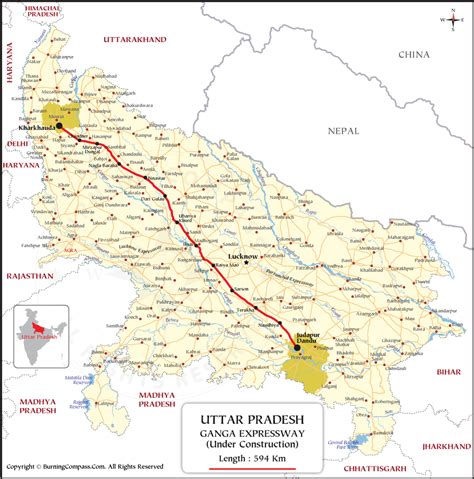 Ganga Expressway Route Map, Ganga Expressway Map