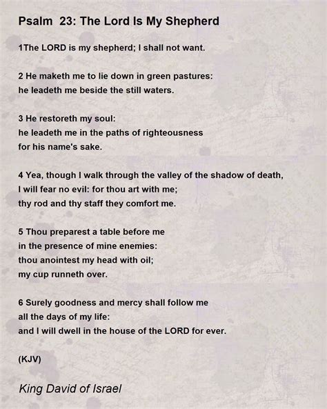 The Lord Is My Shepherd Psalm 23