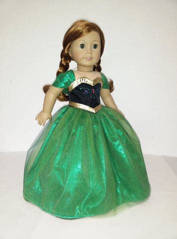 Handmade Princess Princess Anna (Frozen) dress for American Girl Doll – American Girl Doll ...