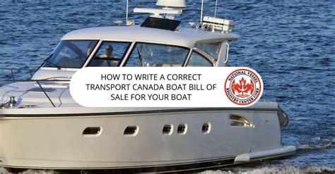 How to Write a Correct Transport Canada Boat Bill of Sale for Your Boat