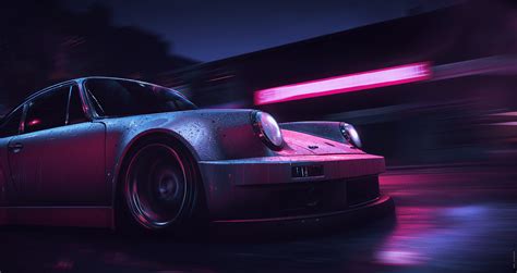 Neon Rush Porsche 911 Carrera RSR, HD Cars, 4k Wallpapers, Images, Backgrounds, Photos and Pictures