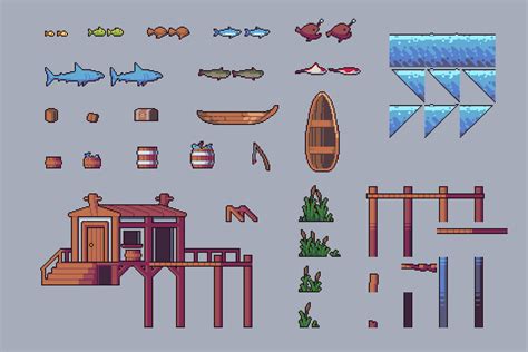 Free Fishing Game Assets Pixel Art Pack - CraftPix.net