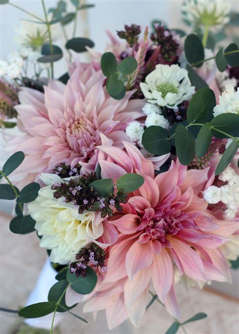 Brides Bouquet. Cafe Au Lait dahlias and garden flowers. | Flower ...