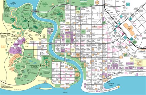 A map of springfield by Jerry Lerma and Terry Hogan | The simpsons | Pinterest