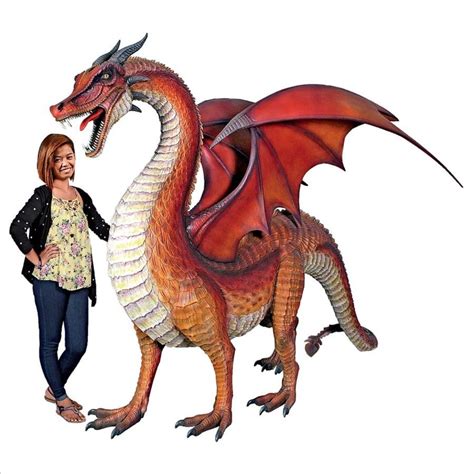 Giant Red Welsh Dragon Statue - NE100043 - Design Toscano