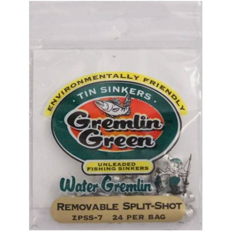 Water Gremlin's Green/Tin Removable Split Shot Sinker, ZPSS-7, 24 ...