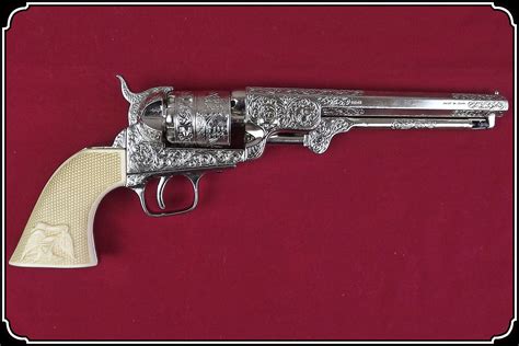 1851 Navy Pistol Engraved with Silver Finish