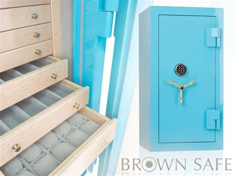 Custom luxury jewelry safe in Tiffany blue. Jewelry box safe with ...