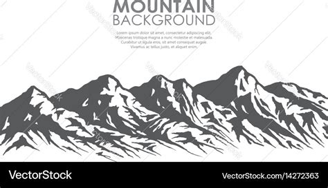 Mountain range silhouette isolated on white Vector Image