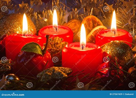 Four advents candles. stock image. Image of wreath, four - 27567429