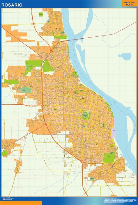 Mapa Rosario en Argentina plastificado | Mapas para México, USA y Canada de pared murales