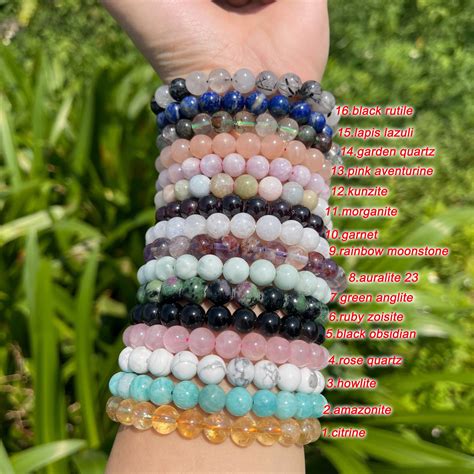 64 Kinds Genuine Gemstone Bracelets Stretchy Crystal Bracelet - Etsy UK