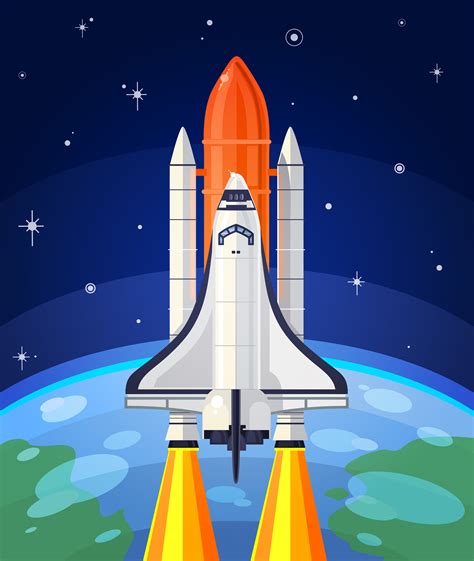 Vector illustration of a space rocket launch. - Download Free Vector Art, Stock Graphics & Images