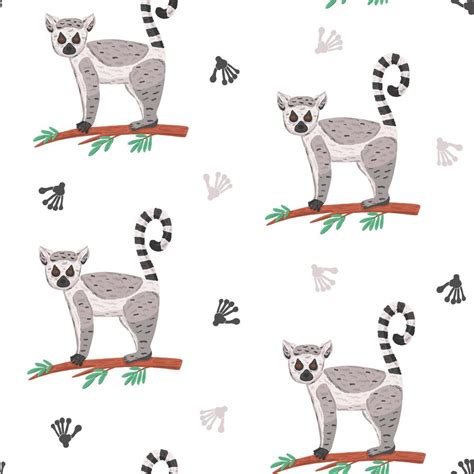 Lemur seamless pattern 15563167 Vector Art at Vecteezy